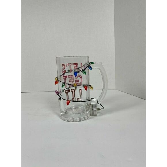 Bigmouth16 oz BEER MUG "Let's Get Lit", Light Up Holidays, Really Lights Up ! - Picture 9 of 12